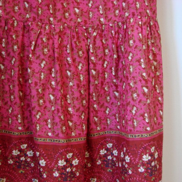 Floral Boho Babydoll Maxi Dress Pink Sweetheart Neckline Sleeveless Medium - Picture 8 of 15